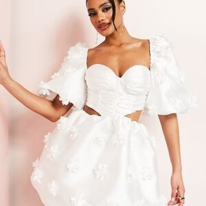 ASOS Luxe White Floral Mini Dress